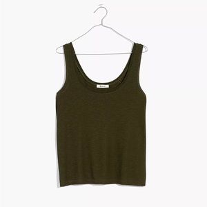Madewell Eastover Tank Women's Small S Green Dried Olive Sleeveless Top NWT